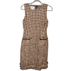 Yves cossette depeche mode vintage plaid tweed sleeveless dress pink‎ black 4